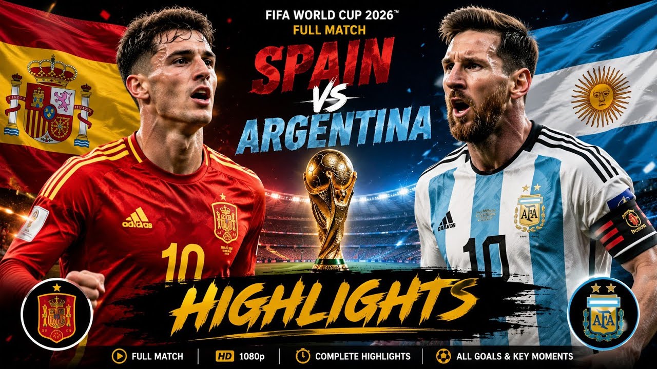 Spain vs Argentina | FULL MATCH HIGHLIGHTS  FIFA World Cup 2026 Final | Every Goal & Best Moments ⚽🔥