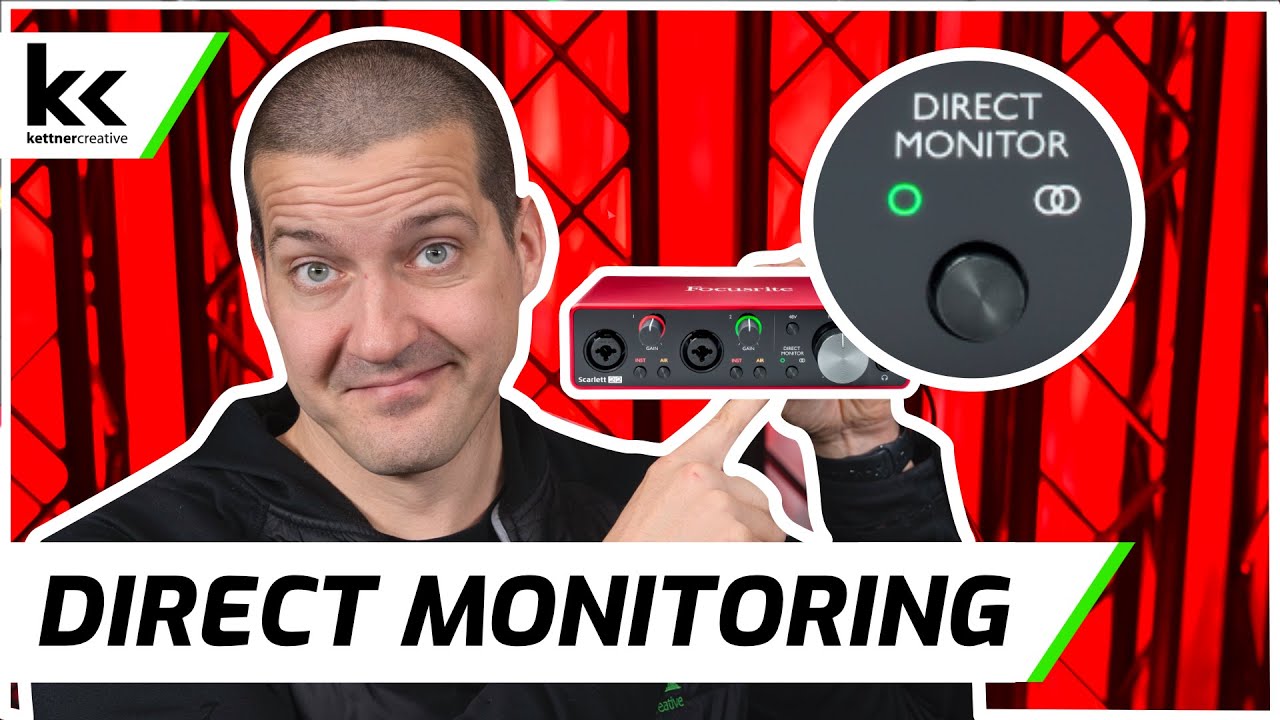 Объяснение кнопки прямого мониторинга Focusrite Scarlett 2i2