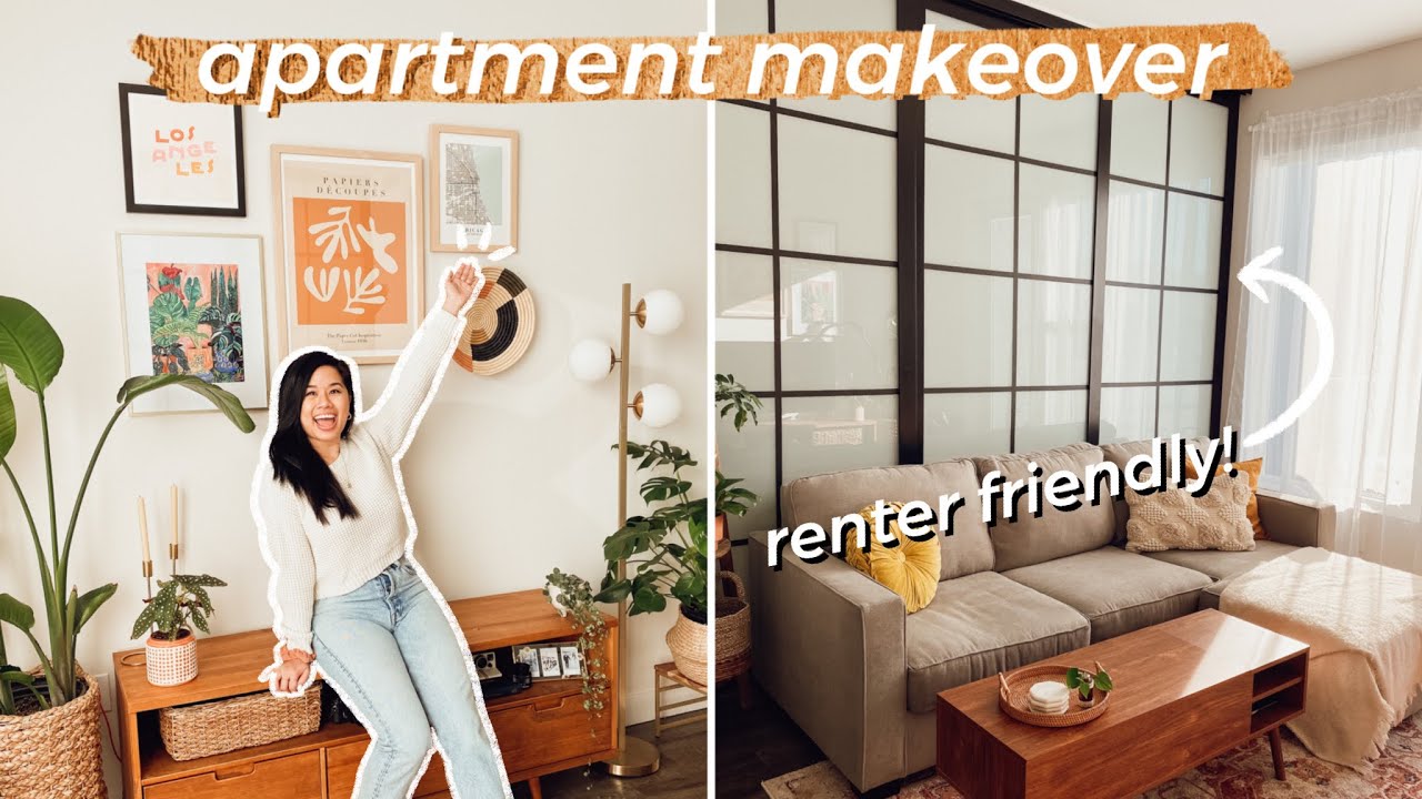 APARTMENT REFRESH MAKEOVER! | Renter Friendly Tape Wall Art Hack + DIY Craft Nook + Kitchen Update