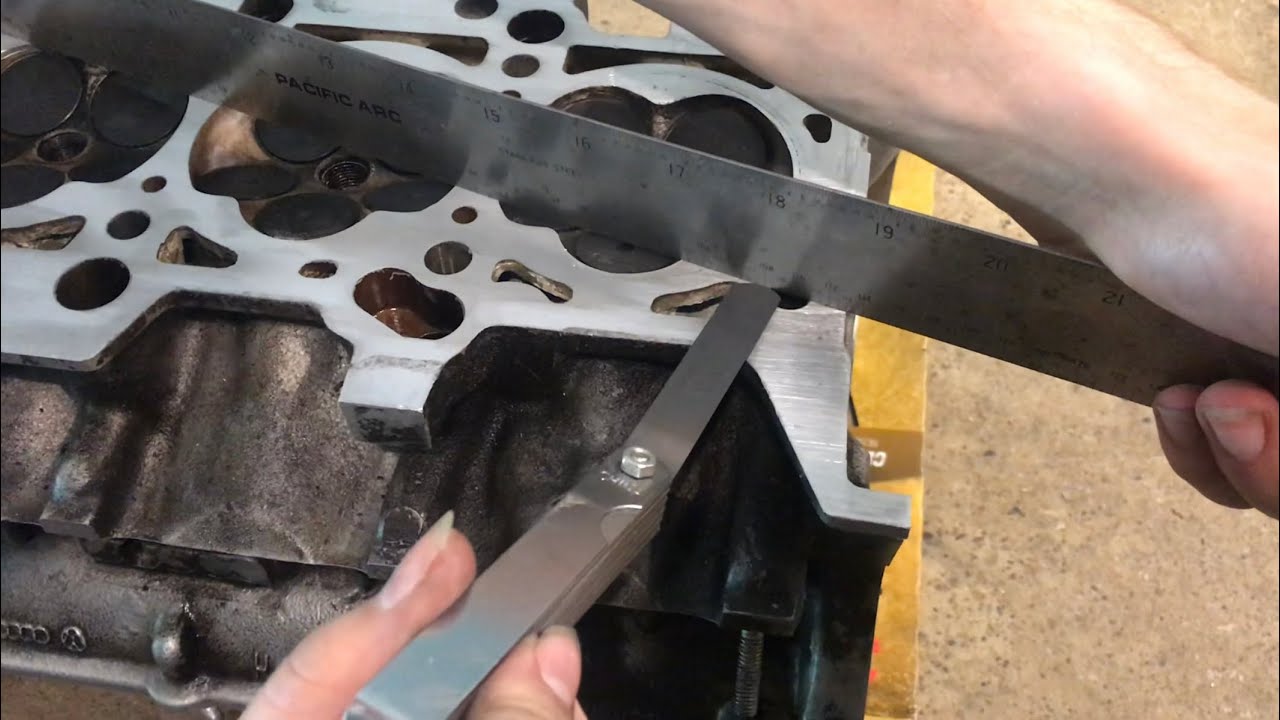 using $2 sandpaper on glass to FLATTEN an automotive head (EFFECTIVE) 1.8t volkswagen audi