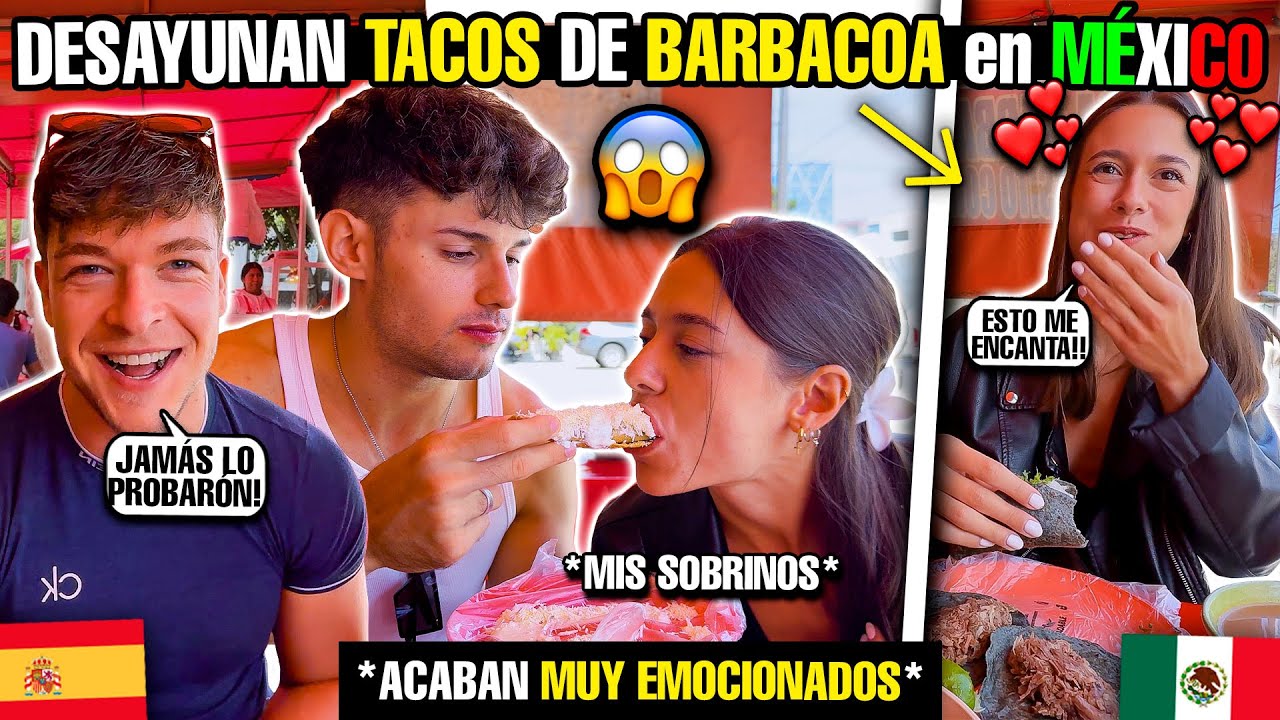 🇪🇦MIS SOBRINOS DESAYUNAN TACOS de BARBACOA en MÉXICO😱🇲🇽