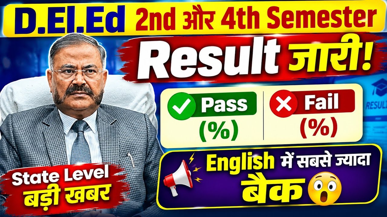 UP D.El.Ed 2nd & 4th Semester Result 2026 Out | Marksheet Download | Pass/Fail Details 