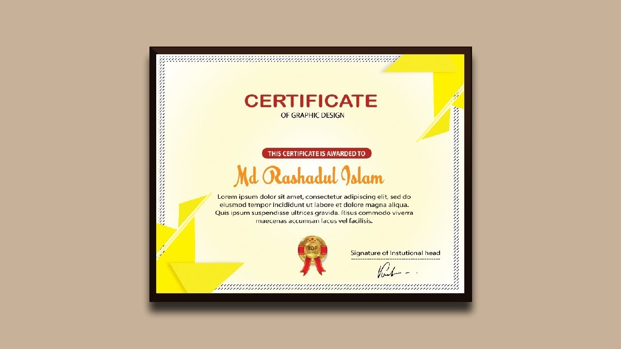 Academic Modern Certificate - Photoshop Cc Tutorial