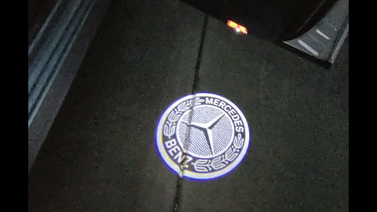 Puddle lights installation on Mercedes X204 GLK, with two wiring options, same as W204 wiring