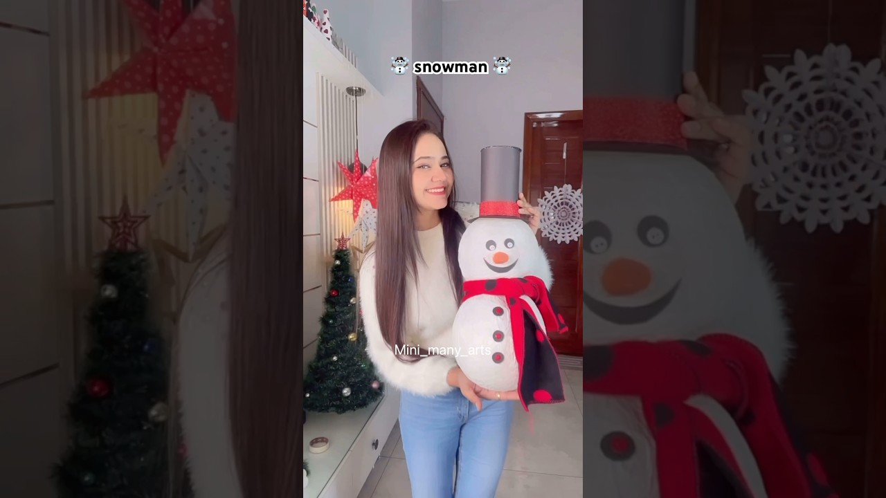 DIY-Snowman for Christmas Decorations #shorts #ytshorts #diy #snowman #christmasdecor #craft #diy