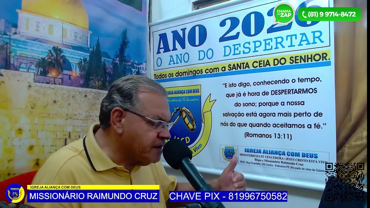 Transmissão ao vivo do Missionário Raimundo Cruz