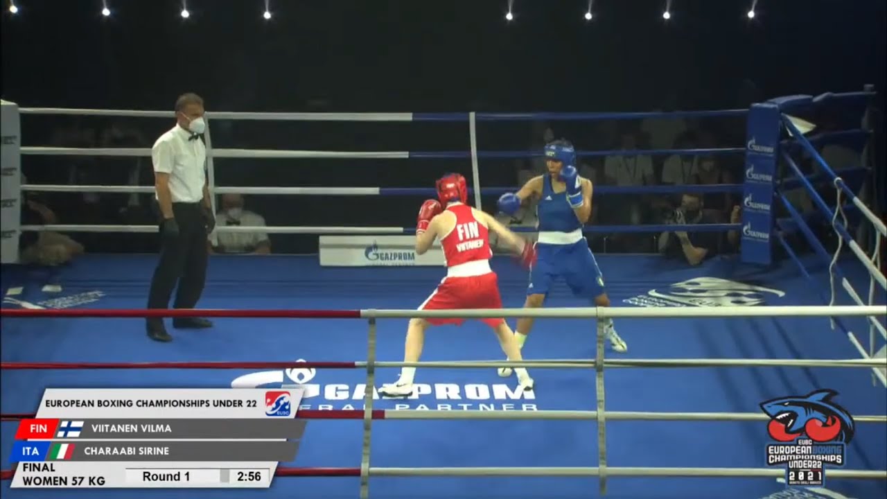 EUBC U22  Finals (W57kg) VIITANEN VILMA (FIN) vs CHARAABI SIRINE (ITA)