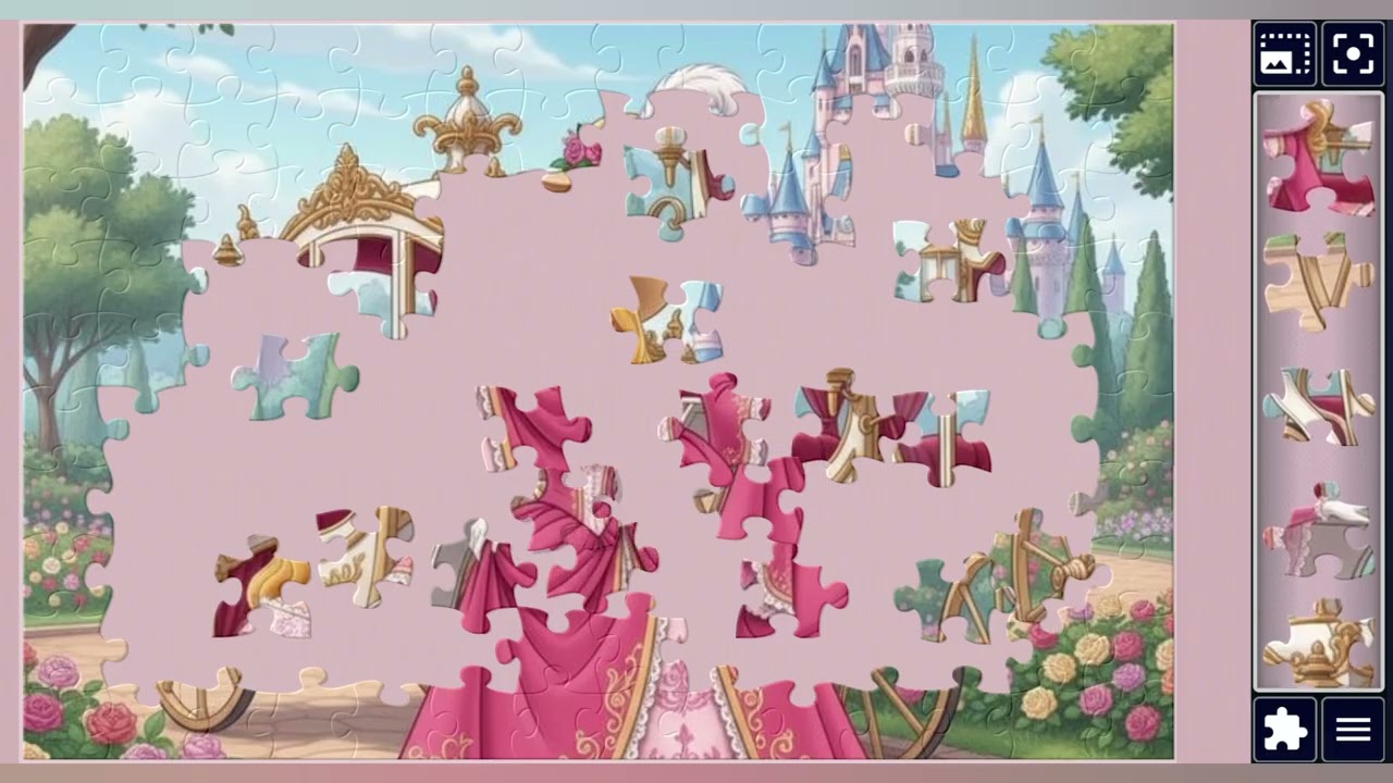 Princess in pink: A Fairy-Tale Carriage Ride to the Enchanred Castle👑🎀🩷🏰✨️🪄//jigsaw puzzles🧩🧩//