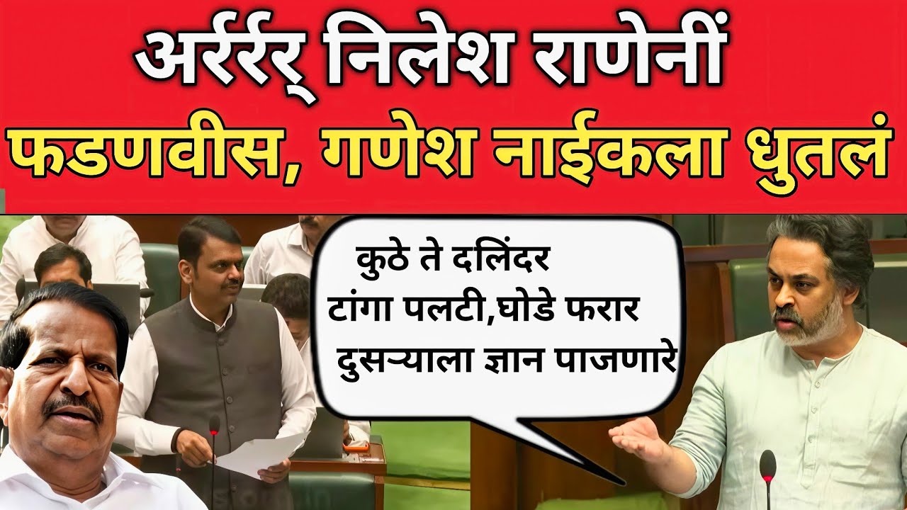 भर सभागृहात निलेश राणेंनी फडणवीस गणेश नाईकचे वाभाडे काढले | Nilesh Rane | devendra fadnavis