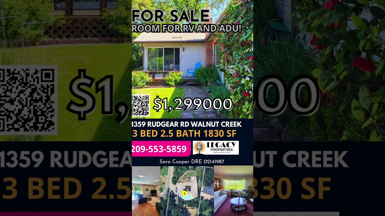 **SOLD** 1359 Rudgear Rd Walnut Creek Vintage Charm Meets BIG Potential #walnutcreek #bayareahomes