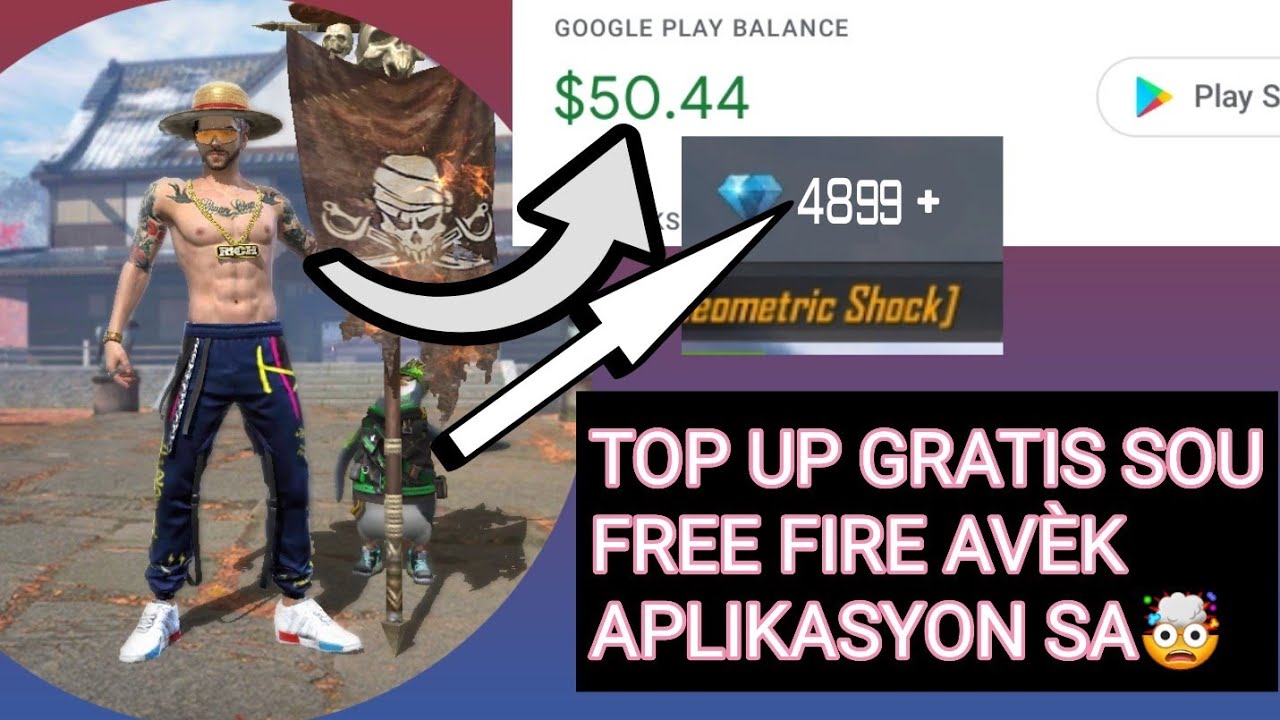 Men aplikasyon ki bay k&ograve;b gratis pou Top up nan FREE FIRE🤯