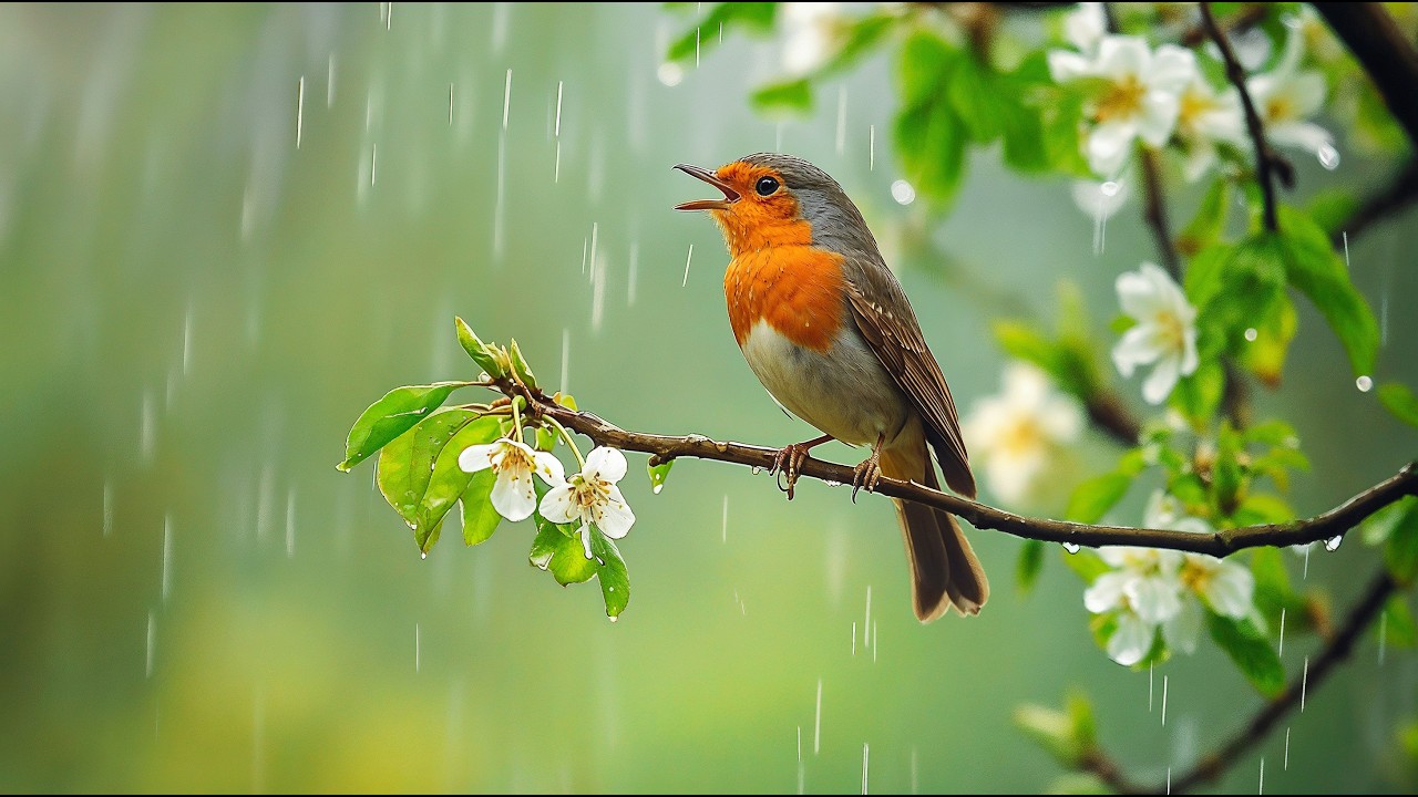 🌸💤Healing Nature Sounds – Rain and Bird Song to Heal the Heart, Refresh the Soul and Improve Memory