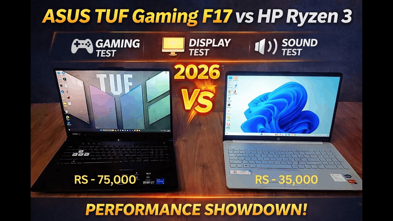 ₹75,000 vs ₹35,000 Laptop 😱 ASUS TUF F17 vs HP Ryzen 3 | Gaming & Speed Test 2026