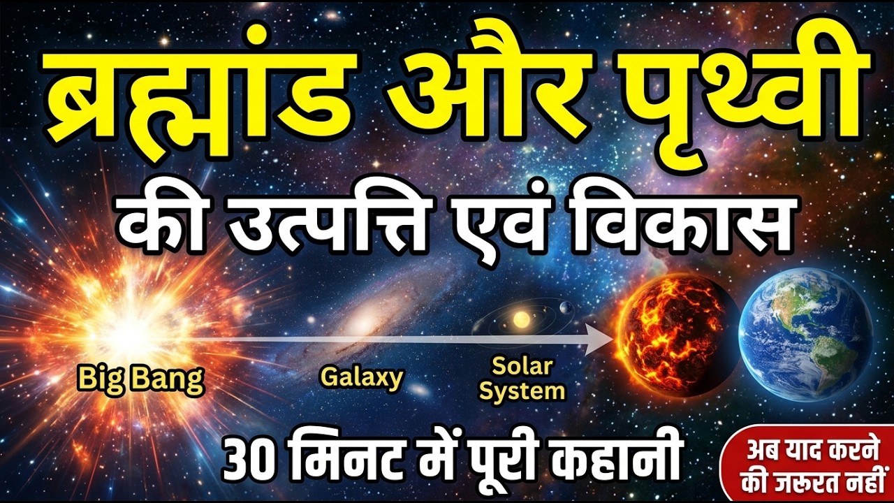 ब्रह्मांड और पृथ्वी की उत्पत्ति एवं विकास | 30 मिनट में पूरी कहानी | Geography |
