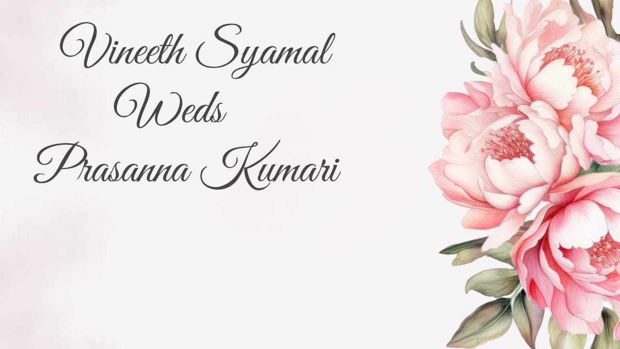Vineeth Syamal weds Prasanna Kumari
