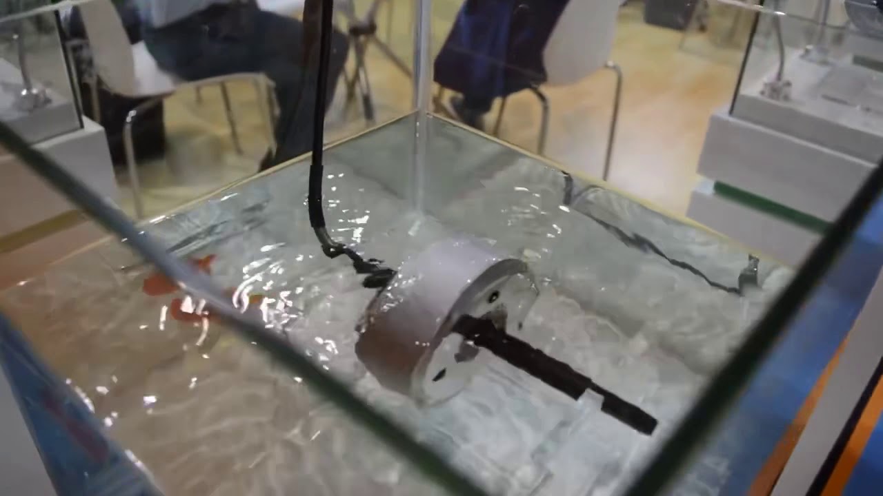 Опущенное в воду редукторное мотор-колесо