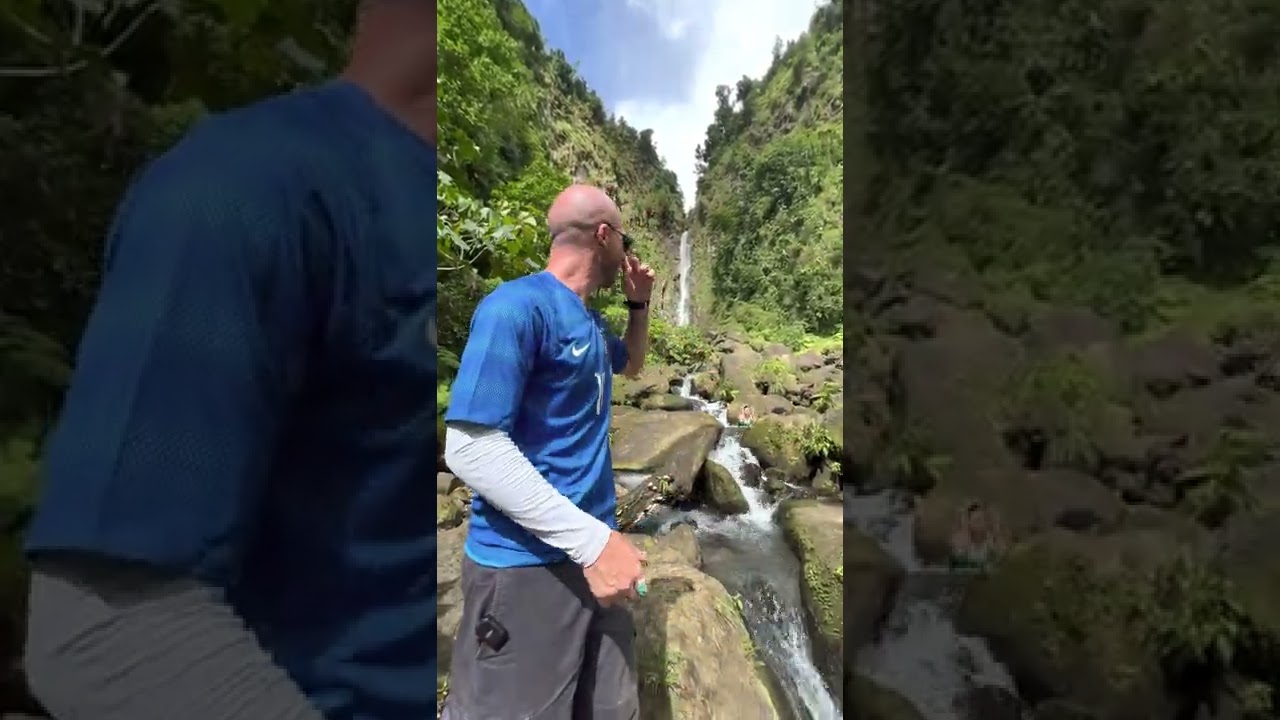 🇩🇲 INCREDIBLE WATERFALL Trafalgar Falls in Dominica #shorts