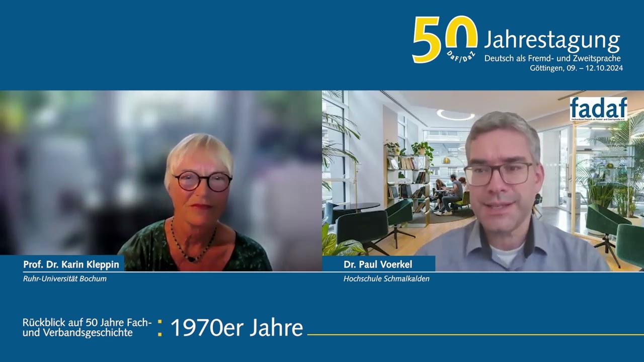 Die 1970er Jahre im Fach DaF/DaZ und im FaDaF. Karin Kleppin im Gespräch mit Paul Voerkel