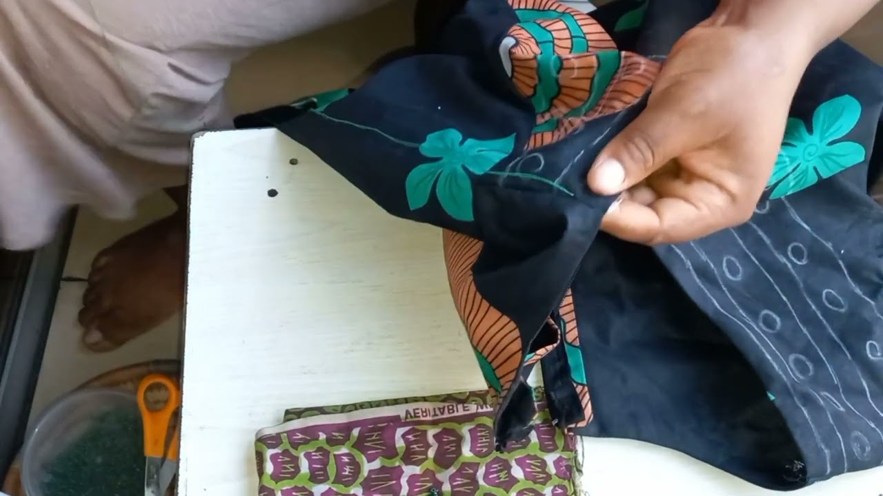 DIY BEADED ANKARA NECKLINE