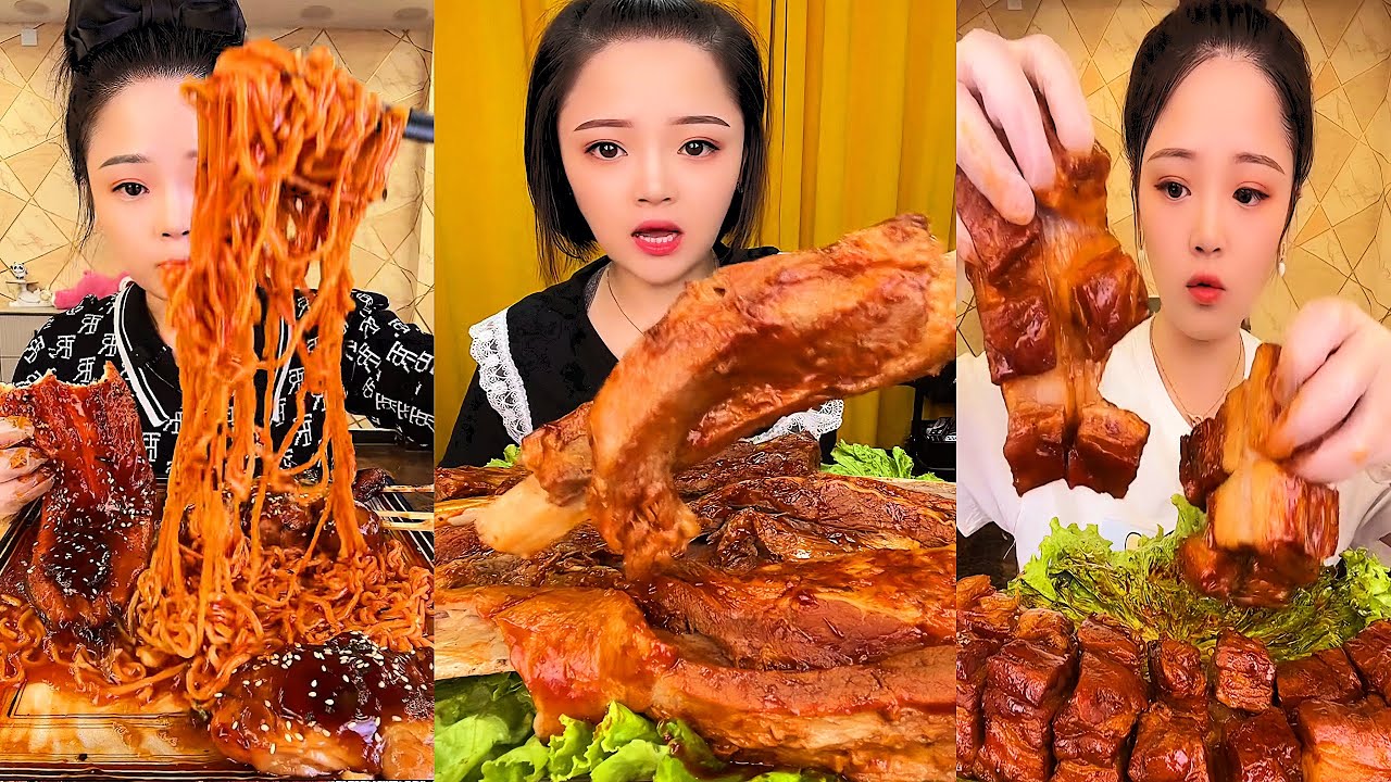 ASMR MUKBANG spicy Pork Bellly Soothing Sounds While Enjoying Delicious 먹방 모음이 팅쇼 리얼 사운드 #354