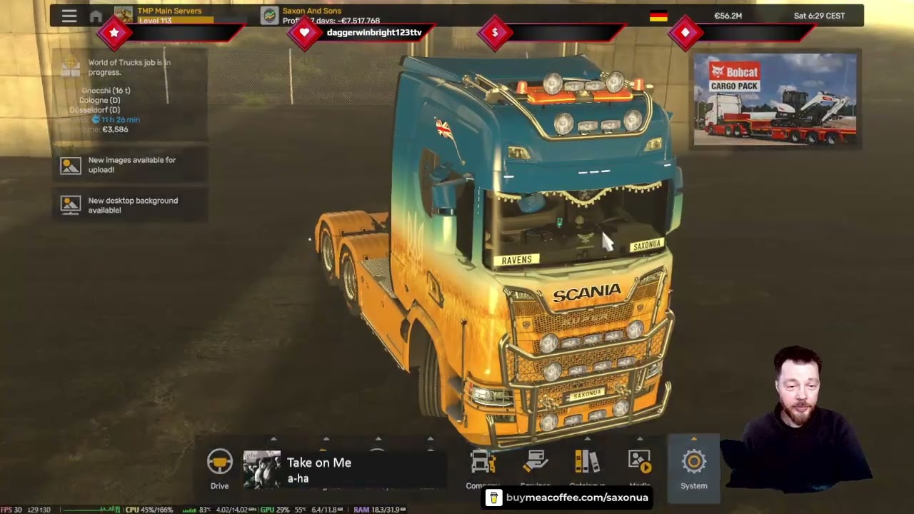 Testing ETS2 External Contract Jobs to see if you lose your job if you load a save game.