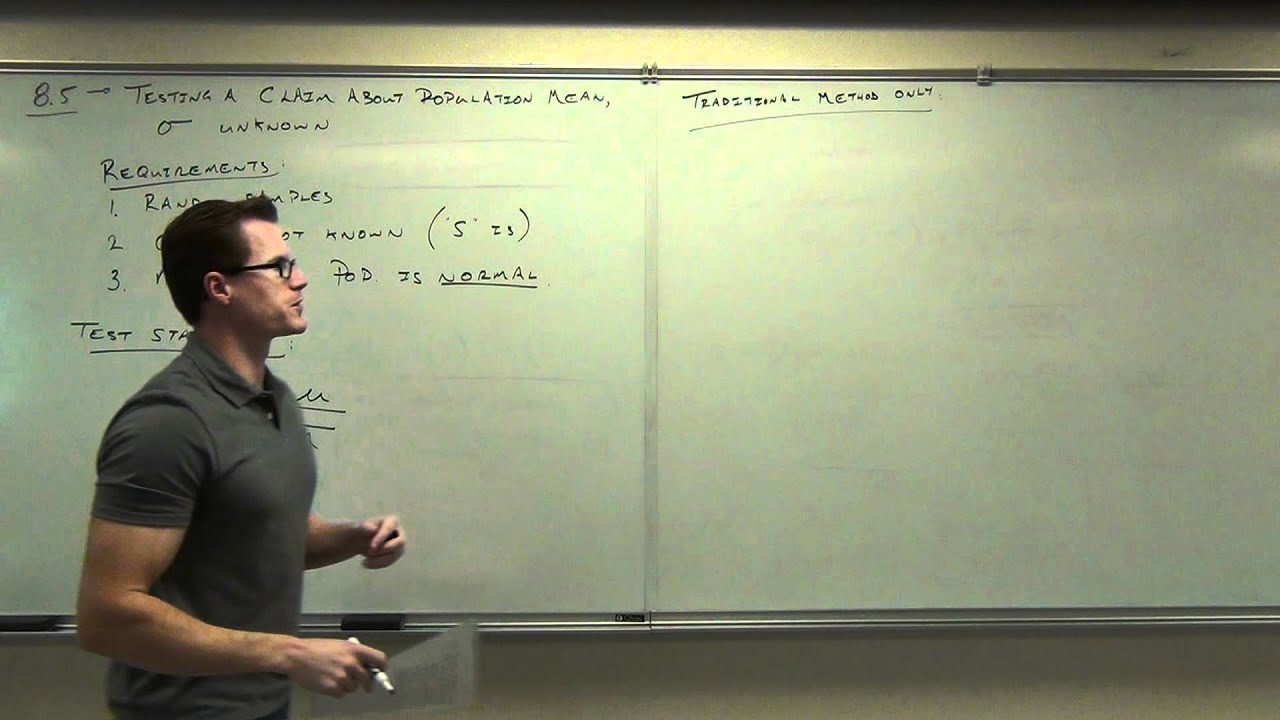Statistics Lecture 8.5 Part 1