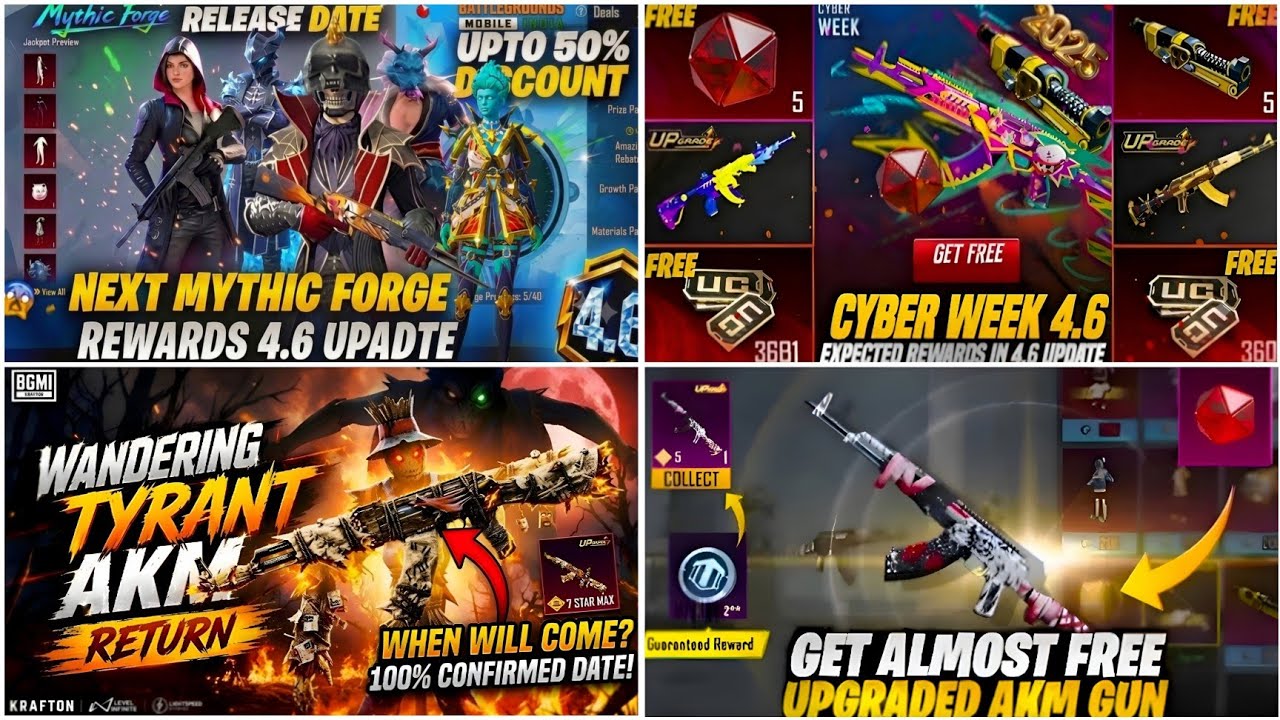 🔴NEXT MYTHIC FORGE BGMI 4.6😍| NEXT ULTIMATE SET BGMI🔥| NEXT CYBER WEEK BGMI😱| WANDERING TYRANT AKM?✅