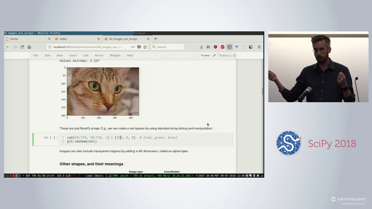 Image Analysis in Python with SciPy and scikit-image | SciPy 2018 Tutorial | Stefan van der Walt