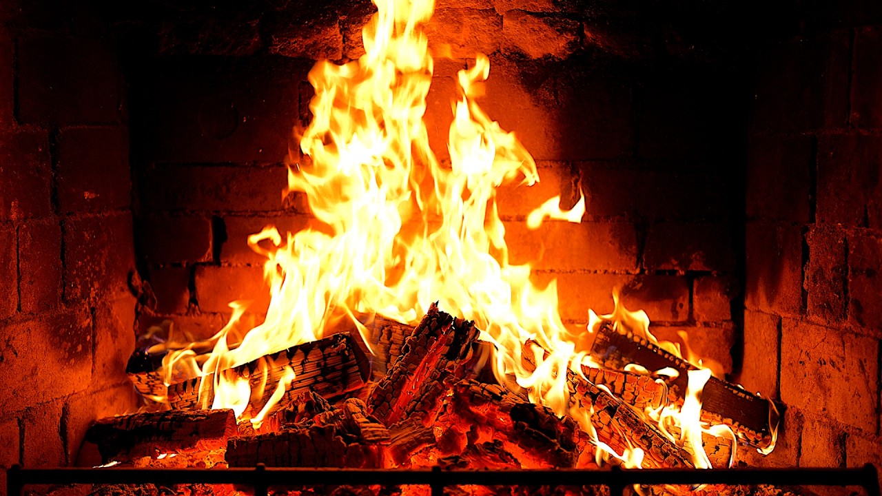 Cozy Fireplace 4K (12 HOURS). Fireplace with Crackling Fire Sounds. Fireplace Ambience