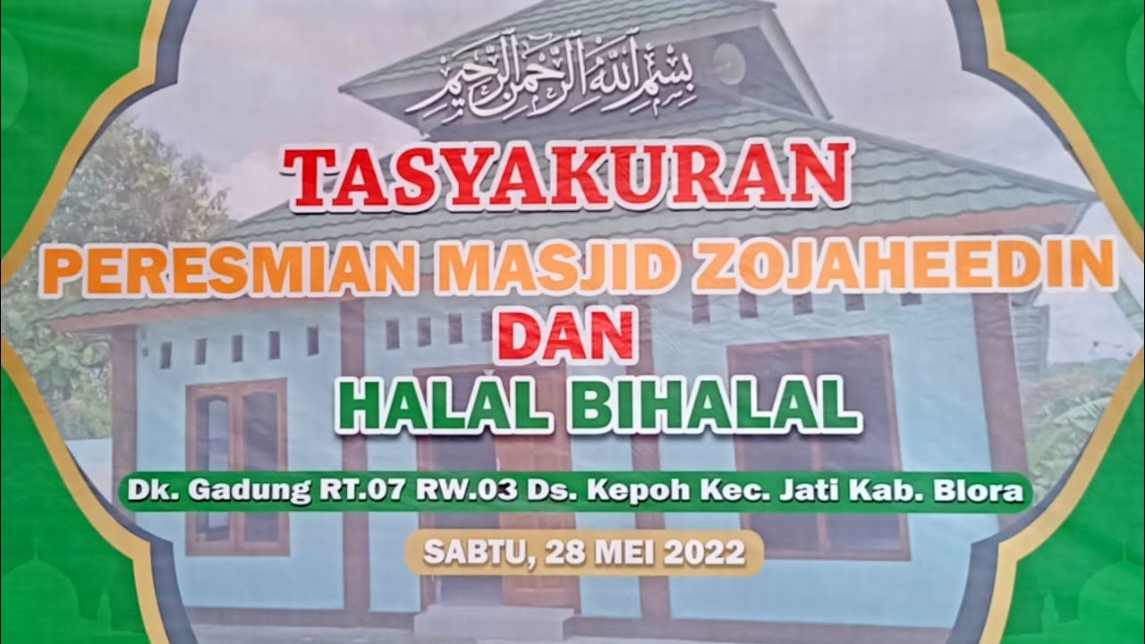 LIVE NOW 🔴 Peresmian MASJID ZCC BLORA (Zojaheedin CC)
