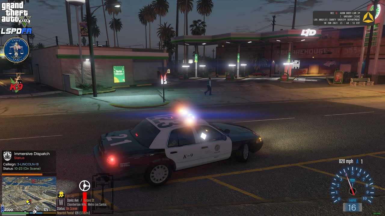 GTA V - LSPDFR 0.4.9🚔 - LSPD/LAPD - K9 Unit - CVPI - Store Robbery In-Progress | Shots Fired - 4K
