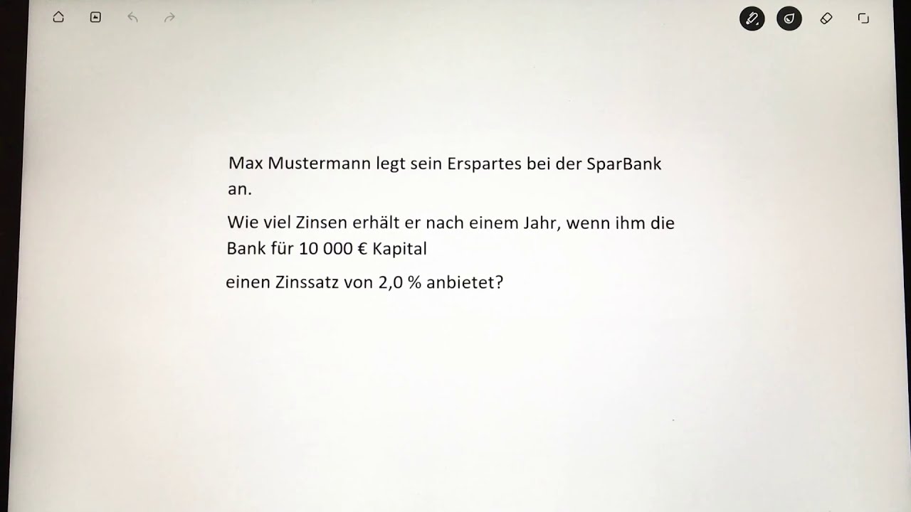 Zinsrechnung - Tages- bzw. Monatszinsen; einfache Beispiele