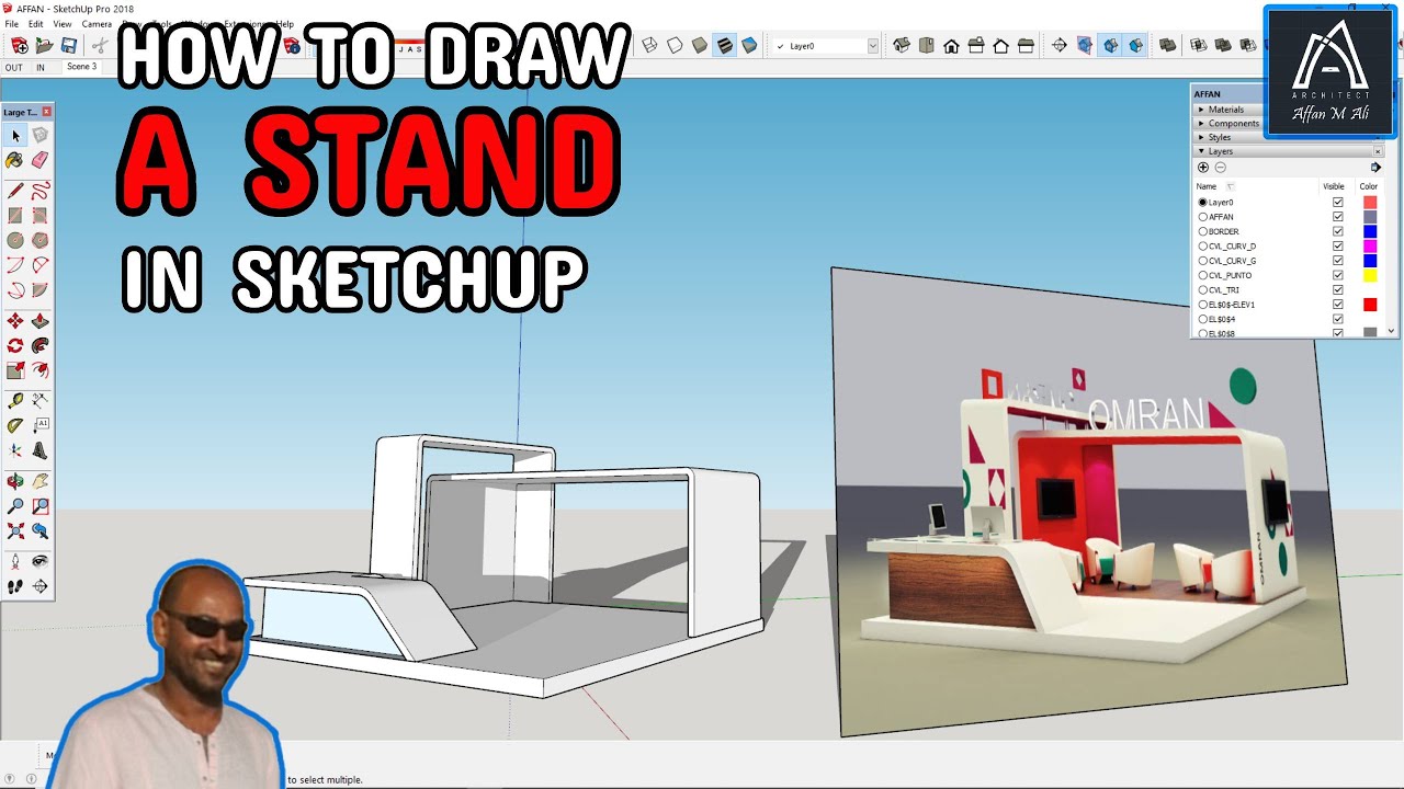 #Sketchup 020 - DRAWING A STAND