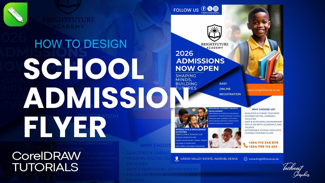 HOW TO DESIGN A SCHOOL ADMISSION FLYER IN COREL DRAW | Step-by-Step Tutorial