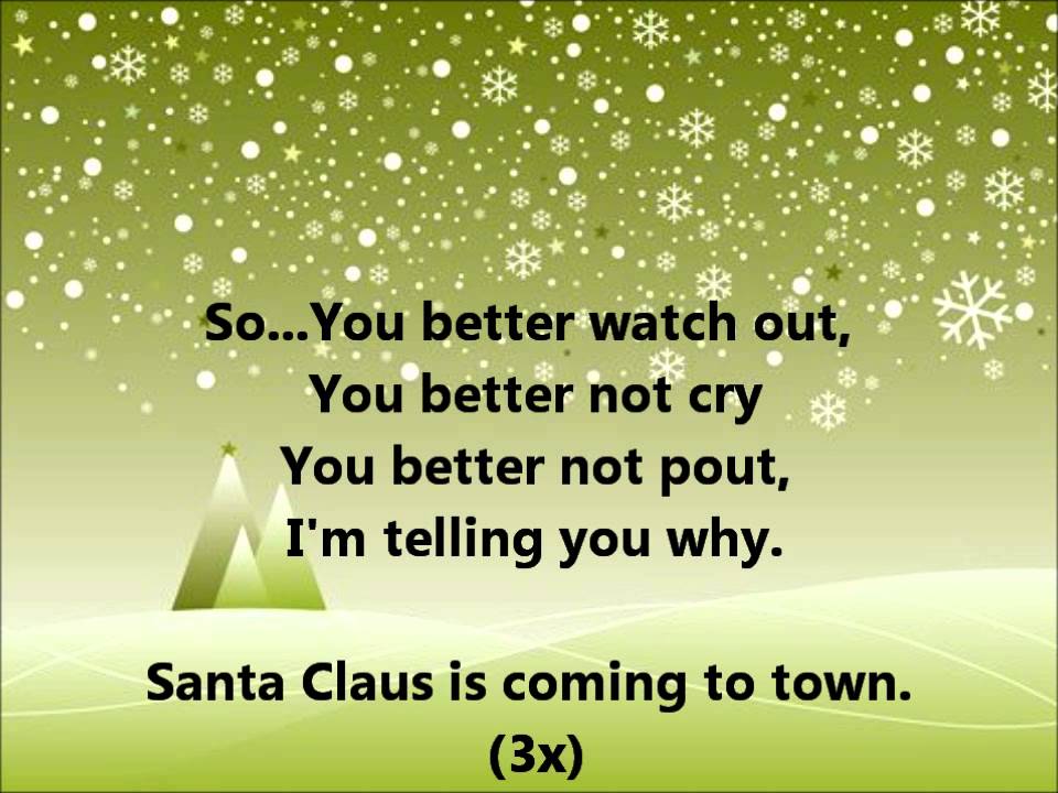 Glee - Santa Claus is coming to town - Lyrics