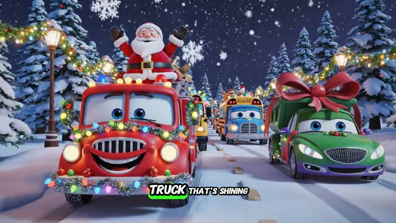 Merry Christmas- vehicle Song | Song for Kids | Nursery Rhymes  sing-Ver02