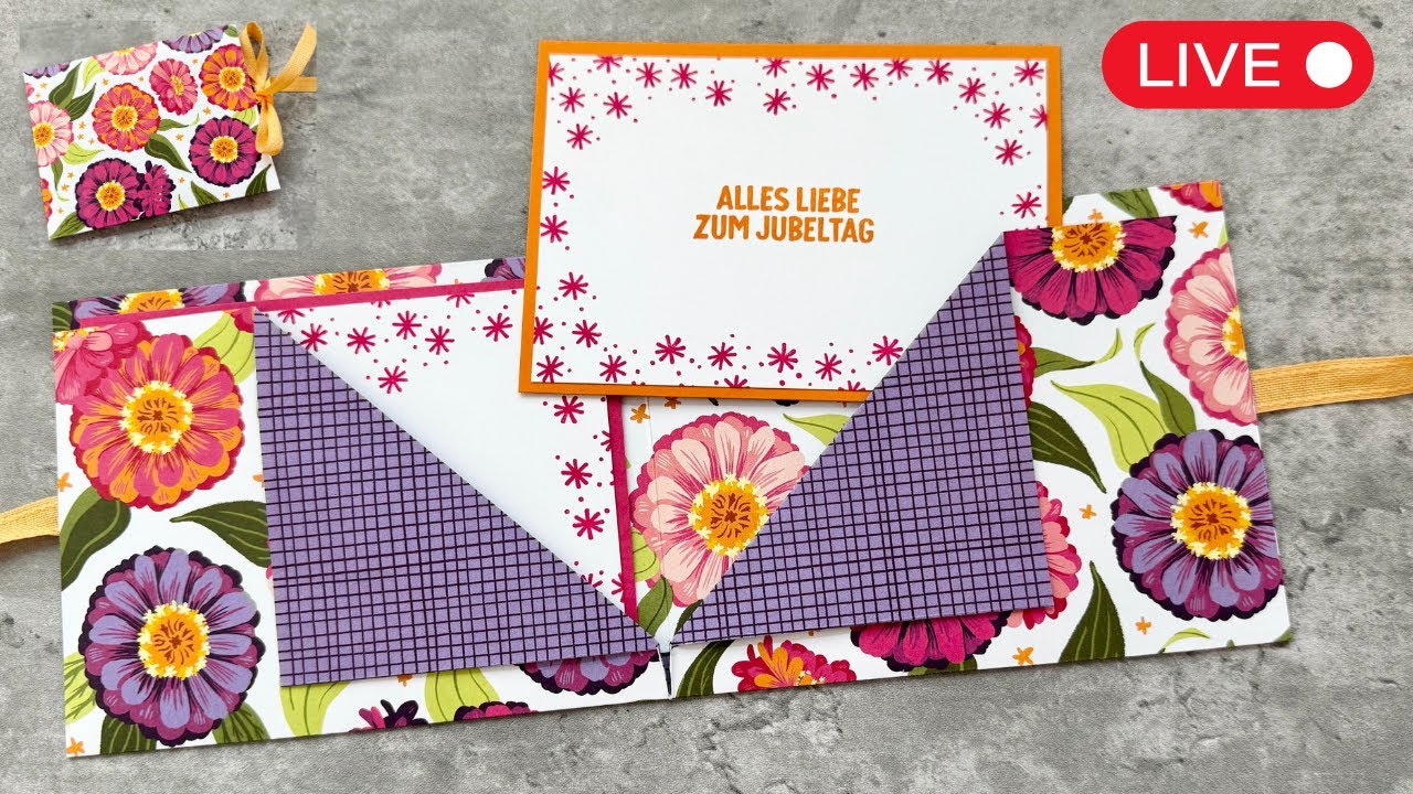 🔴Fun Fold Card aus 1 Bogen Designerpapier mit gratis Anleitung