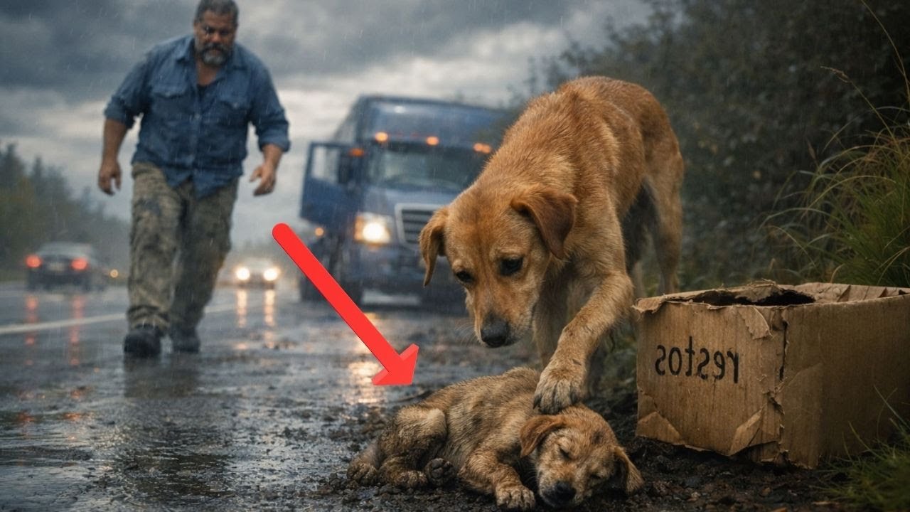CARAMELO E FILHOTES FORAM JOGADOS POR PURA MALDADE, ATÉ QUE UM CAMINHONEIRO RESOLVEU AJUDAR...