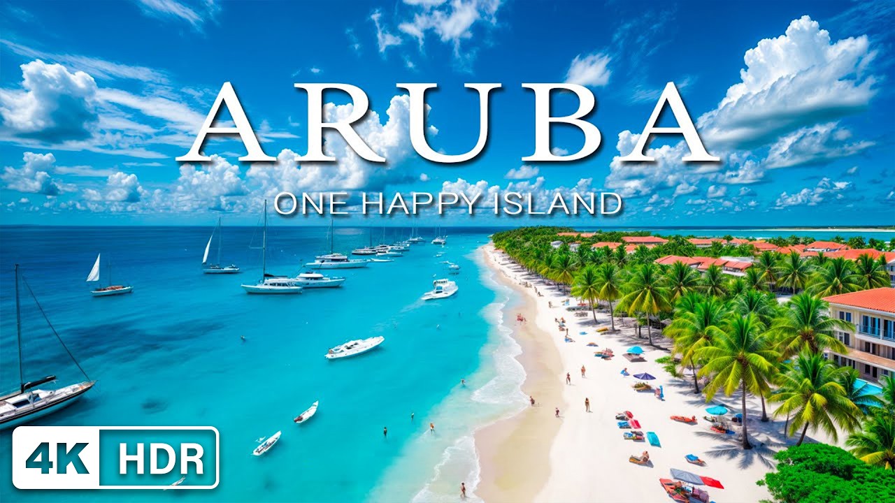 [4K] Aruba Island Escape 2025 🏝️ Caribbean Paradise Aerial View with Deep House Chill 🌊