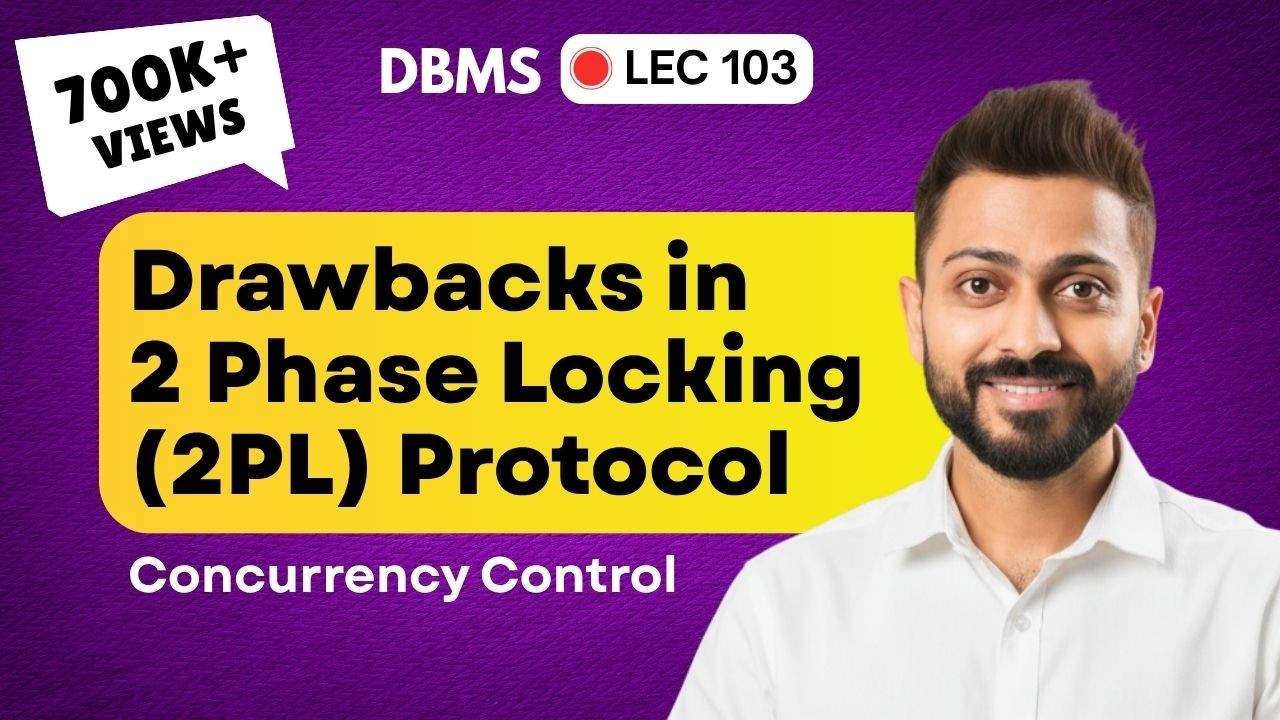 Lec-89: Drawbacks in 2 Phase Locking(2PL) Protocol with examples | Concurrency Control | DBMS