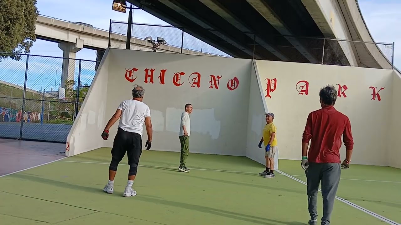 Ricardo and Manuel vs Juan and German 2nd game Chicano Park handball tournament 