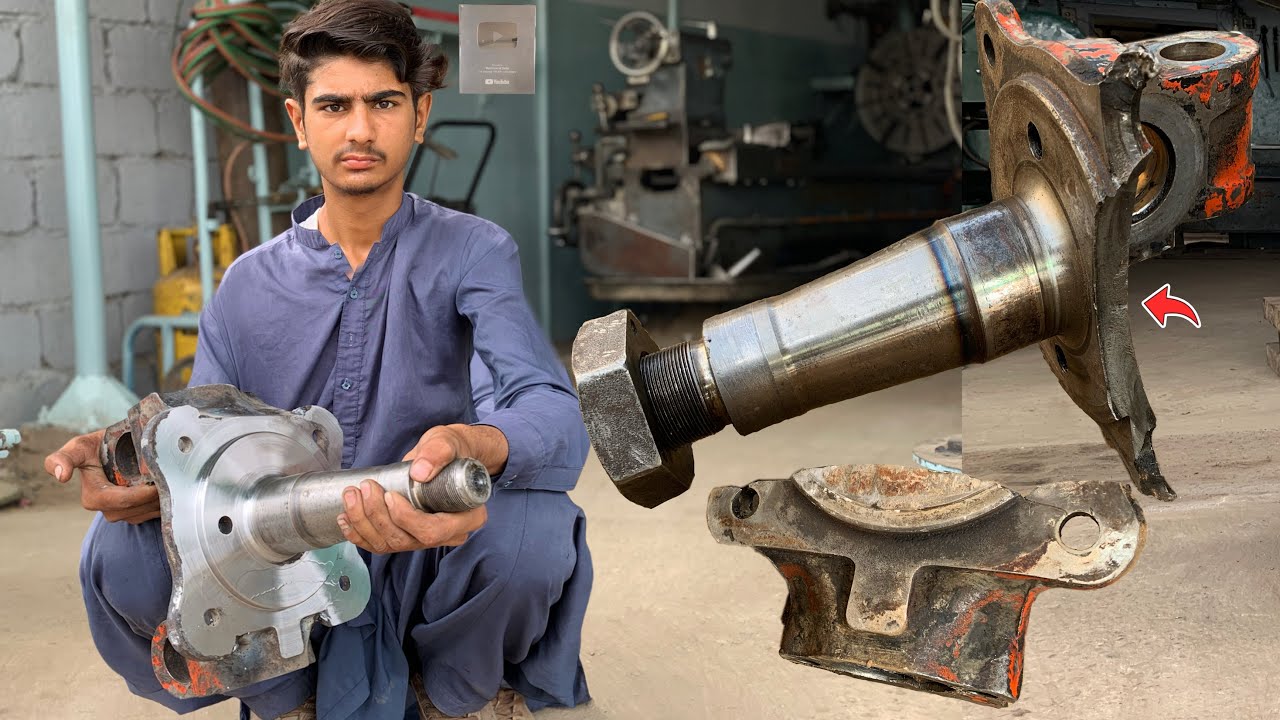 An incredible broken drop spindle kingpin side repair like you've never seen before.