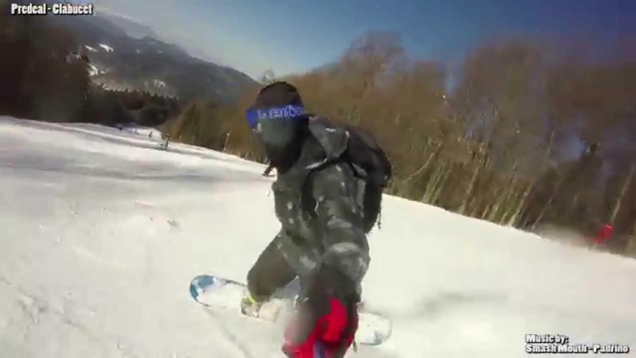 Coborare cu snowboard-ul pe partia Clabucet din Predeal, 15 februarie 2015
