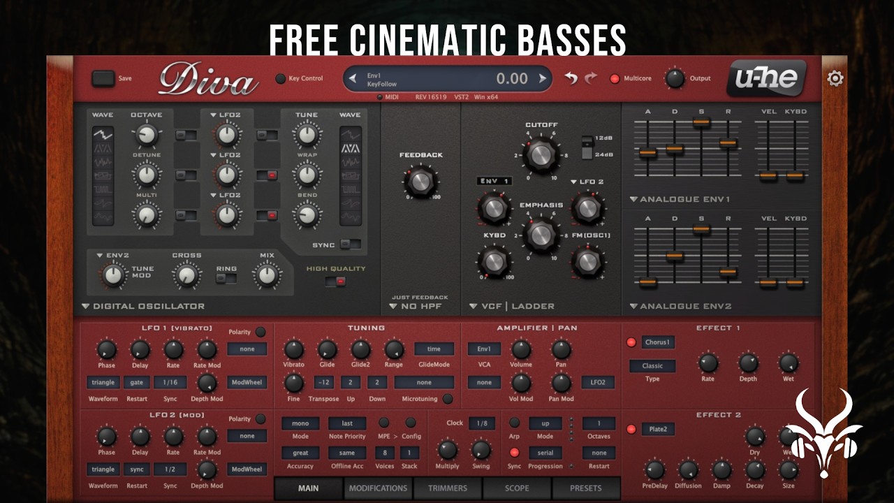 u-he Diva Presets – Vicious Antelope Beneath Silence | Free Cinematic Bass Soundbank