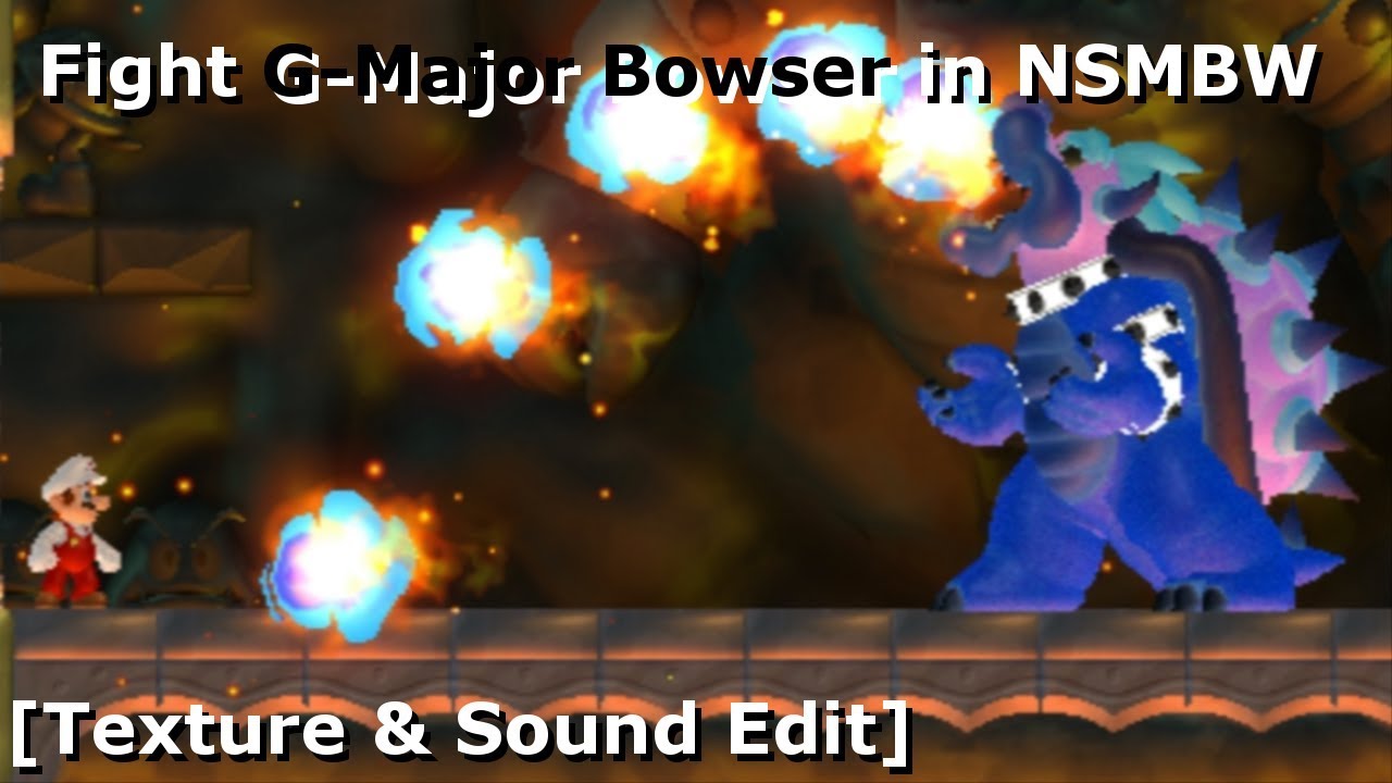Fight G-Major Bowser in NSMBW [Texture & Sound Edit]