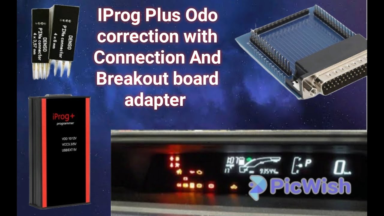 Коррекция показаний счетчика Toyota AQUA с помощью iprog plus с помощью Denso Test 2 и подключений