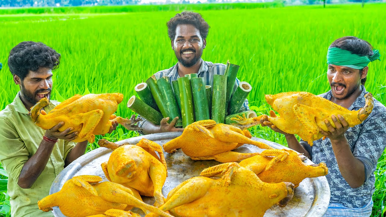TURKEY FRY Using BAMBOO | Traditional Village-Style Turkey Fry with Bamboo | Vaan Kozhi Varuval