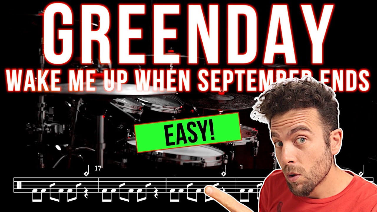 Green Day - Wake Me Up When September Ends - Drum cover (with scrolling drum score)