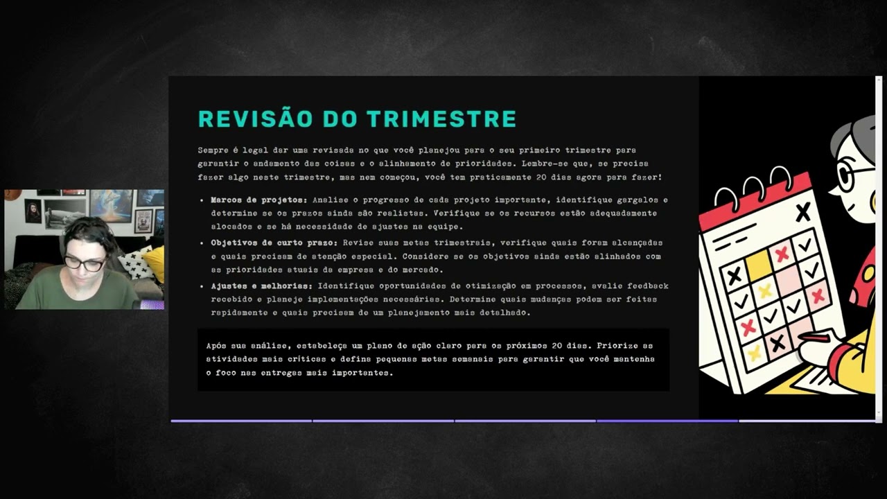 Revisão do trimestre para ajustes