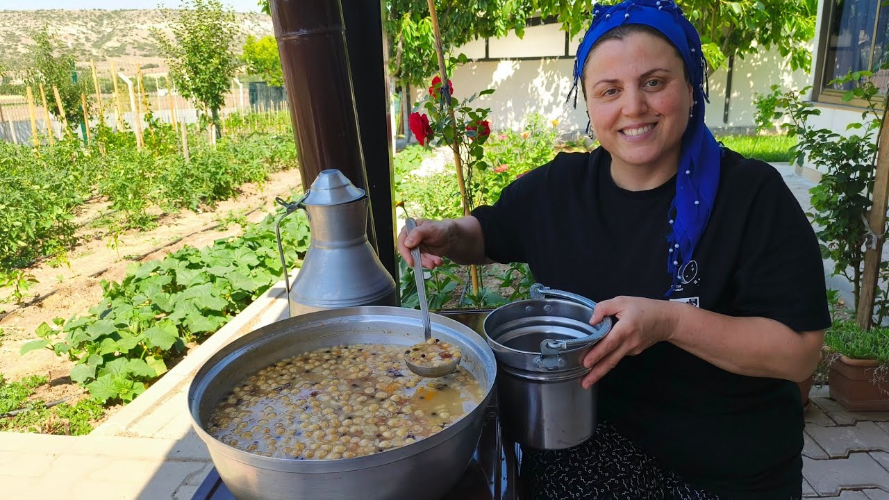  Kayınvalidemin Tarifiyle Bahçede Aşure Kaynattım👉 Mis Gibi Koku Her Yeri Sardı🍲